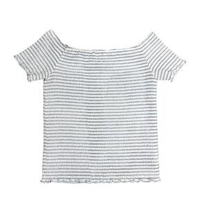 Art Class Short Sleeve‎ White/Black Striped Shirt Large 10/12 Girl's